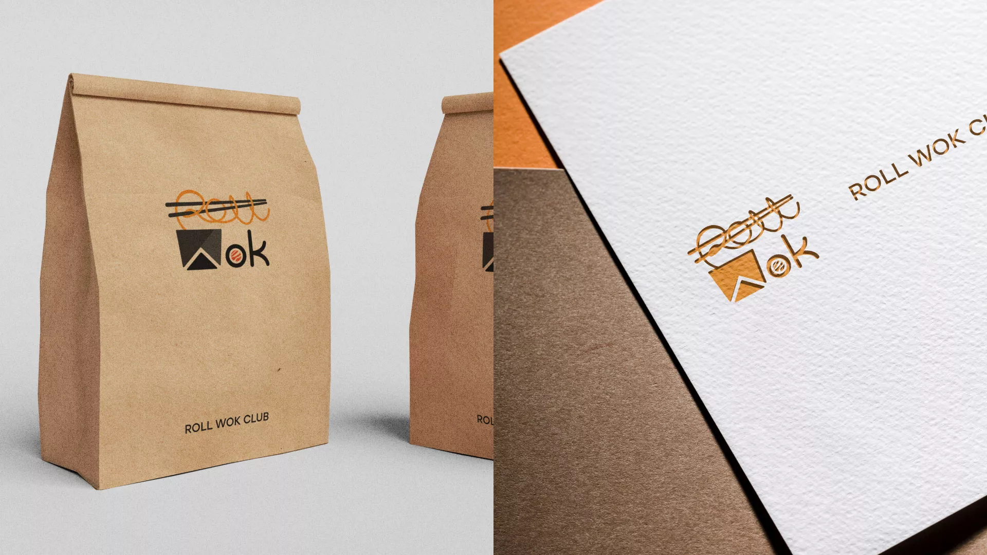 Разработка логотипа суши-бара «Roll Wok Club» в Тынде