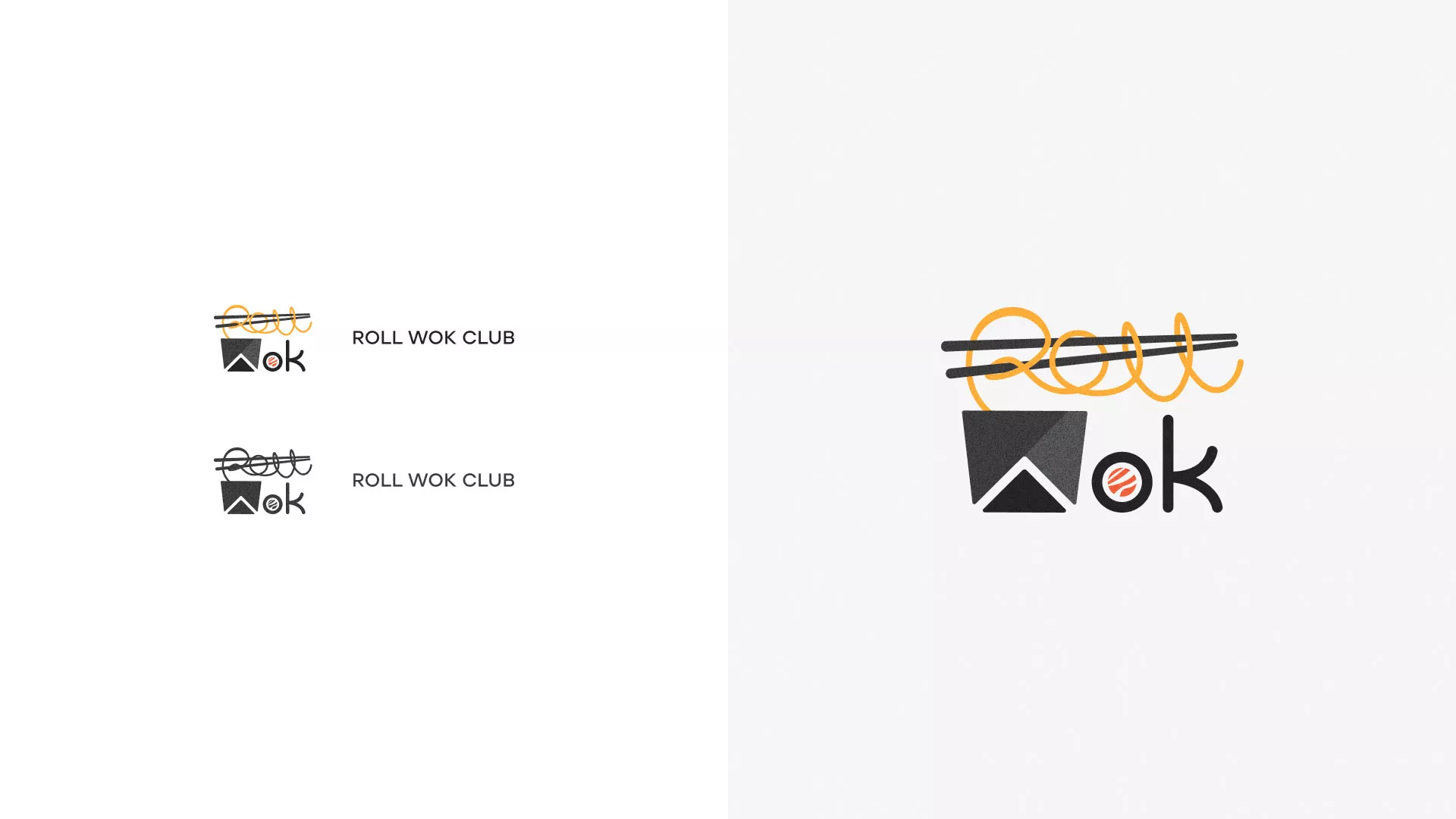 Разработка логотипа суши-бара «Roll Wok Club» в Тынде